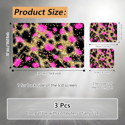 Laptop Skin Sticker for 12.1”-15.6“ Laptops (Fits 13”, 13.3”, 14”, 15”, 15.4”) | Protective Universal Reusable Vinyl Art Decal Cover | Waterproof & Scratch-Resistant-Gold Pink Leopard Print - color: Gold Pink Leopard Print