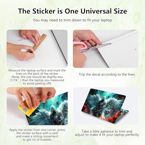Laptop Skin Sticker Decal, Universal Reusable Vinyl Laptop Cover for 12" 13" 13.3" 14" 15" 15.4" 15.6" Notebook PC, Waterproof Scratch-Resistant with 2 Wrist Pads, Easy to Apply & Remove,Art Men - color: Art Men