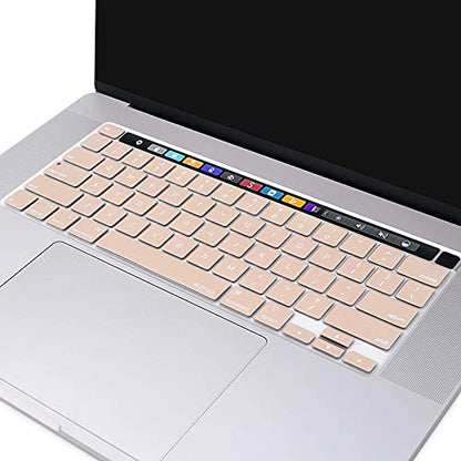 MOSISO Keyboard Cover Compatible with MacBook Pro 13 inch M2 M1 | 2023-2020 A2338 A2289 A2251&Compatible with MacBook Pro 16 2020 2019 A2141 Touch ID, Protective Silicone Skin, Camel - color: Camel