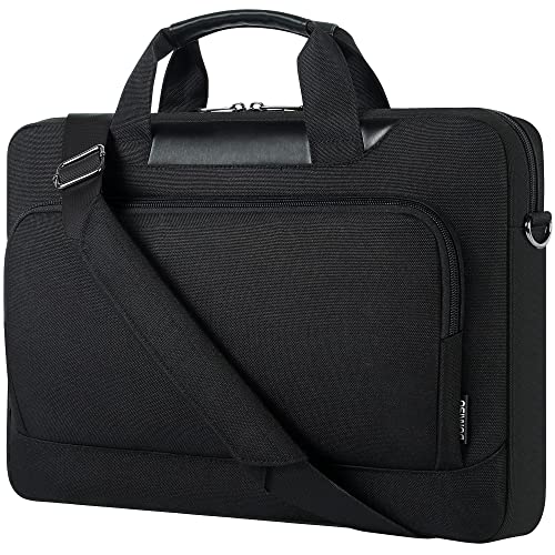 DOMISO 15-15.6 Inch Laptop Bag Business Briefcase Laptop Case Compatible with Lenovo 15.6" Ideapad 330/16" MacBook Pro/HP EliteBook 850 G3/Envy x360 15/Latitude 3580/Acer Chromebook/Asus,Black - color: Black, size: 15 - 15.6 Inch