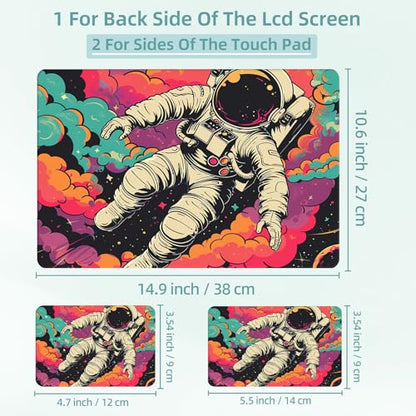 Universal Laptop Skin Decal, 3-Piece Vinyl Protector for 12 13 14 15.6" Notebook, Waterproof Anti-Scratch, Easy Trim & Bubble-Free Finish, Astronaut Floating in Space - color: Astronaut Floating in Space