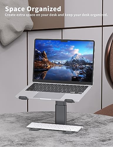 ALASHI Laptop Stand for Desk, Computer Stand Adjustable Height, Ergonomic Notebook Laptop Riser, Aluminum Metal Holder Compatible with 10 to 17.3 Inches Notebook PC Computer, Grey - color: C-Grey