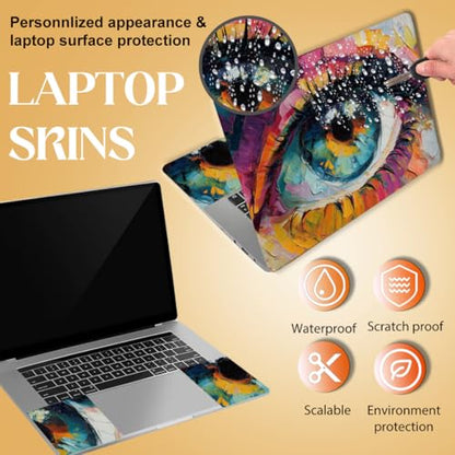 SUPERDANT Hand Drawn Eye Pattern Laptop Skin Sticker Decal Universal Vinyl Notebook Cover Fits 12 13 13.3 14 15.4 15.6 Inches Removable Waterproof Laptop Protector - style: Hand Drawn Eye