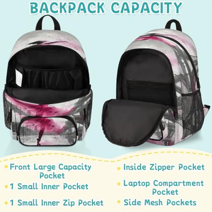Paris Eiffel Tower Laptop Backpack for Women Men, 18.3 Inch Travel Work Backpacks, Pink Waterproof Computer Casual Daypack Nurse Teacher Bags - color: Multicolor 17