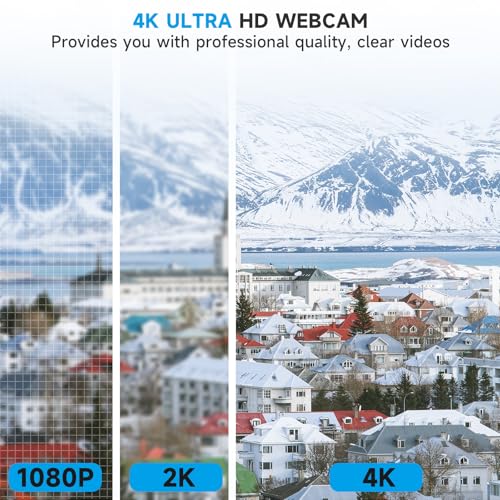 AOC 4K Webcam for PC, Streaming Camera with Noise-Canceling Mic, White | 90° FOV, Privacy Cover, Plug & Play, Zoom/Skype/FaceTime Compatible, Works with Mac/Laptop/Switch 2, USB C-A Adapter Included - color: white