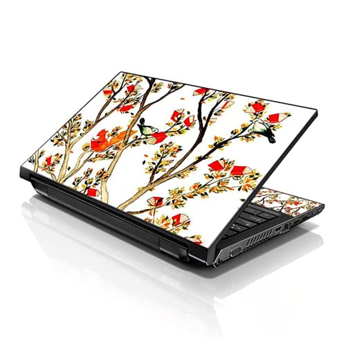 LSS 15 15.6 Inches Laptop Notebook Skin Sticker with 2 Wrist Pads - Reusable Cover Protector Vinyl Sticker Cover Decal, 13" - 16" HP Apple Asus Acer Samsung - Birds and Animal - color: Birds and Animal, size: 13" - 16"