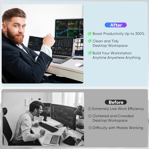 LXU Laptop Screen Extender Monitor Portable 14" 1200P | Triple Extended Monitor, for 12~16.2" Laptops, Not for M1 M2 M3, Plug & Play, No Clip-on, Silver, S7 - size: 14" Screen Extender