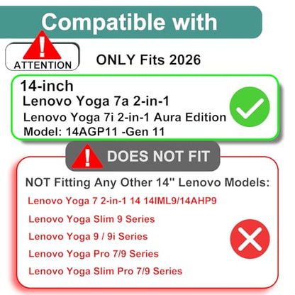 KEANBOLL 2 Pack Anti Blue Light Glare (Matte) Screen Protector for Lenovo Yoga 7i 2-in-1 Aura Edition 14" (14IPH11) / Yoga 7a 2-in-1 14" (14AGP11) Touchscreen Laptop - 2026 New Model