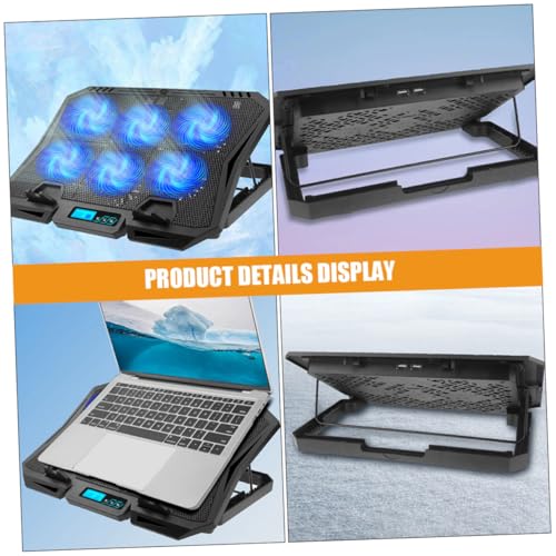 Uonlytech Laptop Cooling Pad 15.6 Inch Laptop Holder with Quiet Fan and Adjustable Speed Blue LED Light Cooling Stand for Desk Use