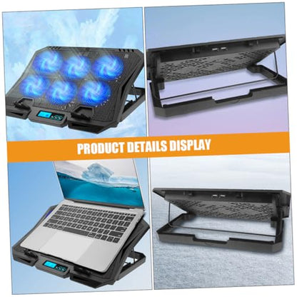 Uonlytech Laptop Cooling Pad 15.6 Inch Laptop Holder with Quiet Fan and Adjustable Speed Blue LED Light Cooling Stand for Desk Use