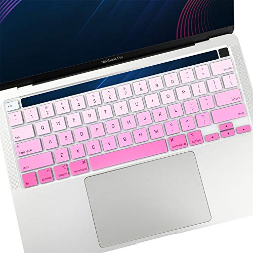 Allinside Soft Silicone Keyboard Cover for MacBook Pro 13 inch (A2338 M1 A2251 A2289, 2020–2023) & MacBook Pro 16 inch (A2141, 2019–2020) with Touch Bar & Touch ID, US Layout, Ombre Pink - color: 01 Ombre Pink, size: 2019-2020 Macbook Pro 13/16