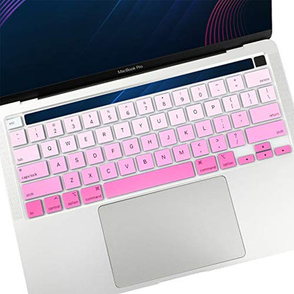Allinside Soft Silicone Keyboard Cover for MacBook Pro 13 inch (A2338 M1 A2251 A2289, 2020–2023) & MacBook Pro 16 inch (A2141, 2019–2020) with Touch Bar & Touch ID, US Layout, Ombre Pink - color: 01 Ombre Pink, size: 2019-2020 Macbook Pro 13/16