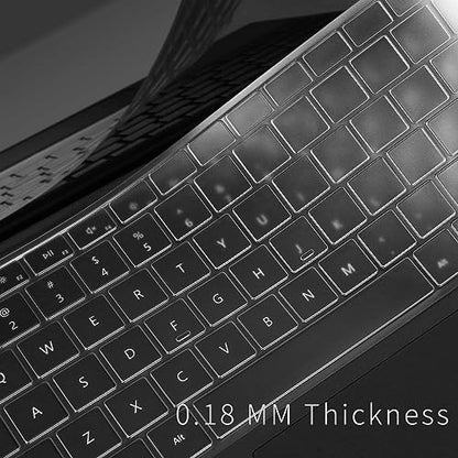 Keyboard Cover for 2024-2026 Surface Laptop 13.8"/15", Clear TPU US Layout | Keyboard Protector Skin, Ultra-Thin, High Transparency, Backlit Clear, Anti-Fingerprint, Soft TPU, Precise Fit 7/8th Edition