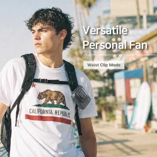 Claymore Clip Fan Plus Portable Wearable Shirt & Belt Clip Fan, Quiet BLDC Motor USB-C Rechargeable Personal Cooling Fan, Hands-Free Compact Pocket Fan for Outdoor Work, Golf, Camping, Travel