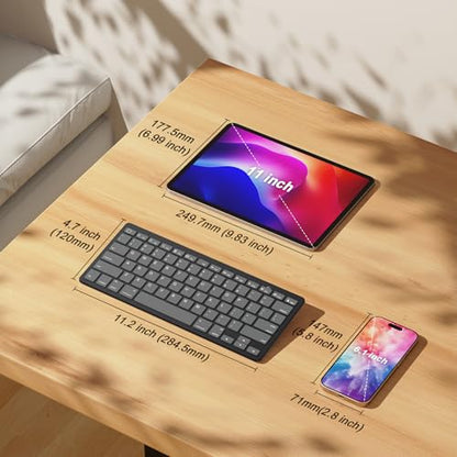 OMOTON Ultra-Slim Bluetooth Keyboard for iPad 11th/10th/9th/8th/7th, iPad Pro/Air/Mini and iPhone Series, Wireless iOS Keyboard with 12 Multimedia Keys for Office, School, Graphite Black & Gray - color: Graphite Black & Gray
