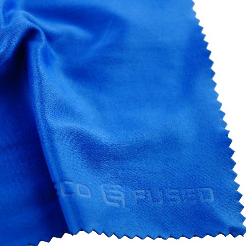 Eco-Fused Microfiber Cleaning Cloths - 10 Colorful Cloths and 2 White Cloths - Ideal for Cleaning Glasses, Spectacles, Camera Lenses, iPad, Tablets, Phones, LCD Screens (Blue/Grey) - color: Blue/Grey (12 Pack)