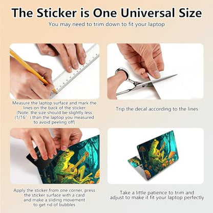 Laptop Skin Sticker Decal 15.6 Inch,12 13 13.3 14 15 15.6 in Laptop Netbook Skins for Notebook,Art Decal Removable Waterproof Scratch Resistant,Universal Vinyl Cover,Frog Guitar Mushroom - color: Frog Guitar Mushroom