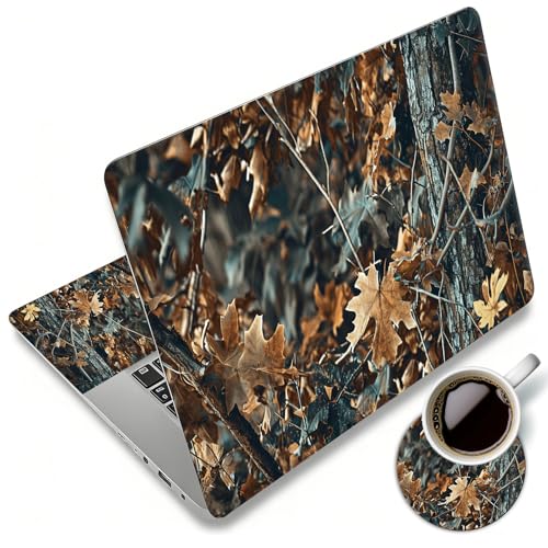 Laptop Skin Sticker Decal 12"-15.6" Universal Laptop/Notebook/Netbook Vinyl - Waterproof Scratch Resistant,Fits HP Dell Lenovo MacBook,2 Free Wrist Pads,Easy Apply & Remove,Autumn Leaf - color: Autumn Leaf