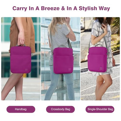 Dadanism 9-11 Inch Tablet Sleeve Bag Carrying Case with Shoulder Strap | Fits iPad (A16) 11", iPad 10th Gen 10.9", iPad Air M4/Pro M5 11", iPad 9/8/7th 10.2", Galaxy Tab A11+ Plus 11", Fuchsia - color: Fuchsia, size: 9-11 Inch