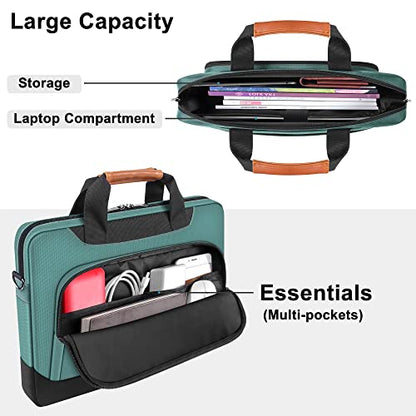 DOMISO 15-15.6 Inch Laptop Bag Business Briefcase Laptop Case Compatible with Lenovo 15.6" Ideapad 330/16" MacBook Pro/HP EliteBook 850 G3/Envy x360 15/Latitude 3580/Acer Chromebook/Asus,Green - color: Green, size: 15 - 15.6 Inch