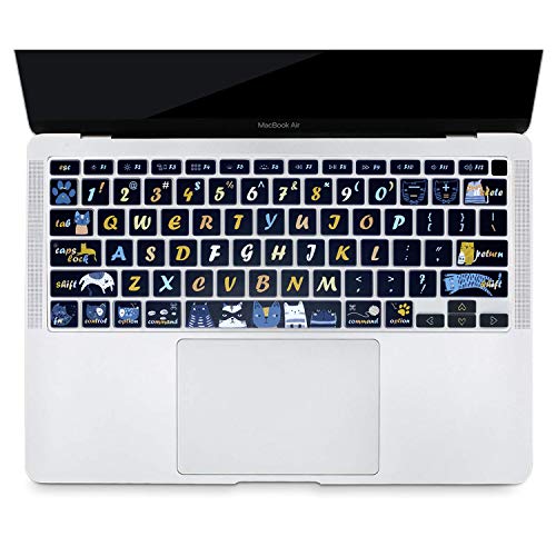 Keyboard Cover Protector for 2020 Apple MacBook Air 13.3 inch (Model: A2179, A2337 M1 Chip, US Layout) with Touch ID, Silicone Skin Keyboard Protector with Floral Design, Cat - color: Cat