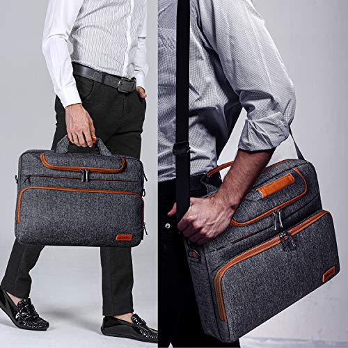 DOMISO 14 Inch Laptop Bag, Waterproof Business Briefcase Computer Messenger Shoulder Bag with Strap for Macbook Pro Air/Lenovo IdeaPad/Acer Aspire/HP/Dell XPS 15/ASUS/MSI, Dark Grey - color: Dark Grey, size: 14 Inch
