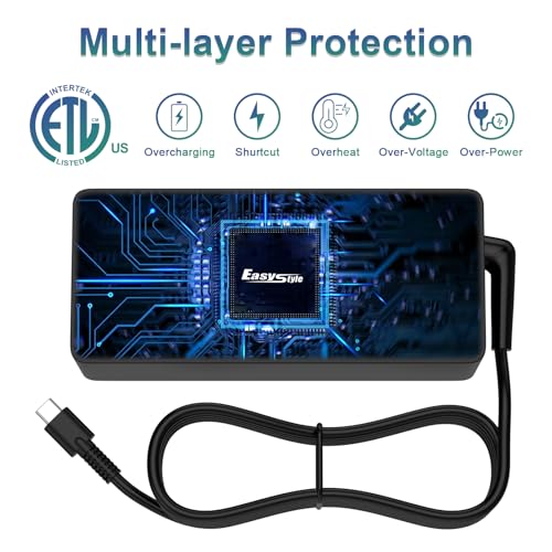 USB C Laptop Charger 100W, Fast PD 3.0 Power Adapter with 5ft Cable, Universal Compatible with Lenovo Thinkpad HP MacBook Dell Asus Acer and All USB-C Device – Travel Friendly, ETL Certified - color: gold black, size: normal