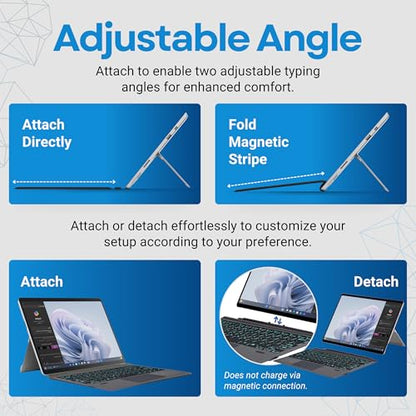 Keyboard Replacement Type Cover Trackpad Mouse for Microsoft Surface Pro 7+ 7 Pro 6 Pro 5 Pro 4 Pro 3 Ergonomic Portable Slim Wireless Bluetooth Rechargeable