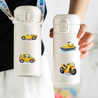 200 Pcs Car Stickers Bulk.Truck Stickers for Kids Classroom Boys Girls School,Construction Pack Sticker for Book Water Bottles Phone Case Laptop - color: Car Stickers