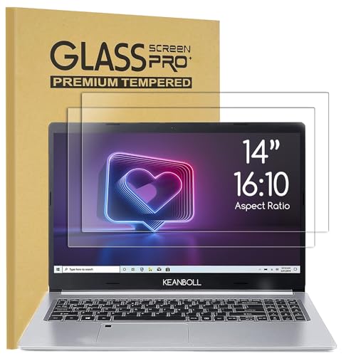 2-Pack 14" -16:10 (1920*1200) Tempered Glass Screen Protector for Lenovo Hp Dell Asus Acer Samsung etc 14-lnch 16:10 Aspect Ratio Laptops, Ultra Clear 9H Hardness-(Not Suitable for 16:9 Laptops) - size: 14"Glass-16:10