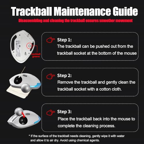 zelotes Wireless Trackball Mouse,Bluetooth Mouse,Rechargeable,4800 DPI, 2-in-1(BT 5.0/3.0+2.4GHz USB Receiver), 8 Buttons,Ergonomic Design,LED Lighting,for Laptop, PC, Pad,White - color: White