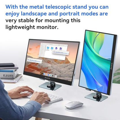 15.6 Inch Portable Monitor, FHD 1080P IPS 100% sRGB Full Function USB-C Ultra Slim Metal Bezel External Travel Screen with Stand & Carry Bag for Laptop Mac PC Phone PS4 PS5 Xbox Switch - size: 15.6inch NO Touch