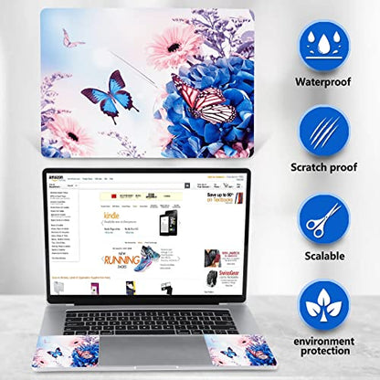 AIMSA Laptop Skin Sticker Decal, 12 13 13.3 14 15 15.4 15.6 inch Laptop Art Decal Protector Notebook Netbook PC 15.6" Universal Vinyl Cover, Butterfly Flower - color: Butterfly Flower