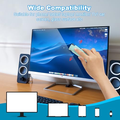 6 Pack Screen Cleaner 3-in-1 Touchscreen Mist Cleaner Spray and Microfiber Cloth Built-in Cleaning Solution Portable Reusable Fingerprint-Proof Spray Bottle for Phone Laptop iPad TV Monitor Car Screen | 3-In-1 Integrated Design, Abs Protective Shell, Wash