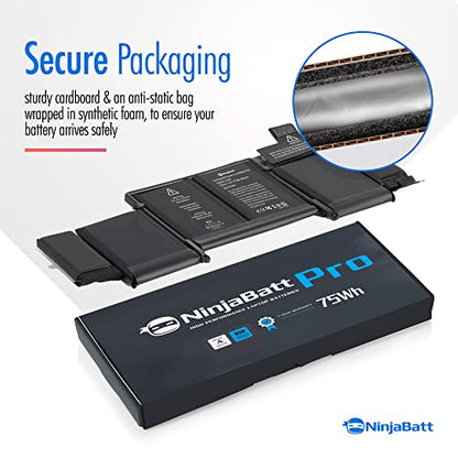 NinjaBatt A1502 Battery for Apple MacBook Pro Retina 13" A1582 A1493 | Fits MGX72LL/A ME864LL/A ME866LL/A MGX82LL/A 020-8148 020-8184 MF840 MF841 MF843 MGX92 – 75Wh 11.42V 12-month warranty - size: A1502 A1582