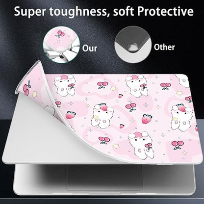 for 2026 MacBook Air 13-inch Laptop Case M5 2026 M4 2025 M3 2024 M2 2022 Release Model A3449 A3240 A3113 A2681, Hard Shell Cover for MacBook Air 13.6 inch, Rabbit & Strawberry - color: Rabbit & Strawberry