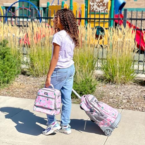 Tilami Rolling Backpack 19 inch with Lunch Bag Wheeled Laptop Backpack, Alpaca - color: Alpaca