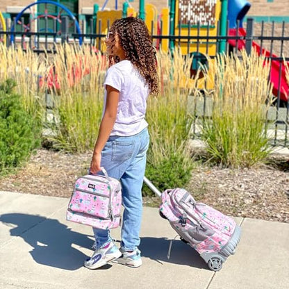 Tilami Rolling Backpack 18 inch Wheeled Laptop Backpack School College Student Travel Trip Boys and Girls, Alpaca - color: Alpaca