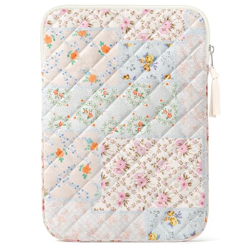 11.6 inch Cotton Quilted Laptop Sleeve for Women, Aesthetic Puffy Laptop Case Carrying Bag Compatible with MacBook Air/Pro 11.6, Soft Computer Liner Bag (Coloful Pin, 11.6 inch) - color: Coloful Pin, size: 11.6 inch