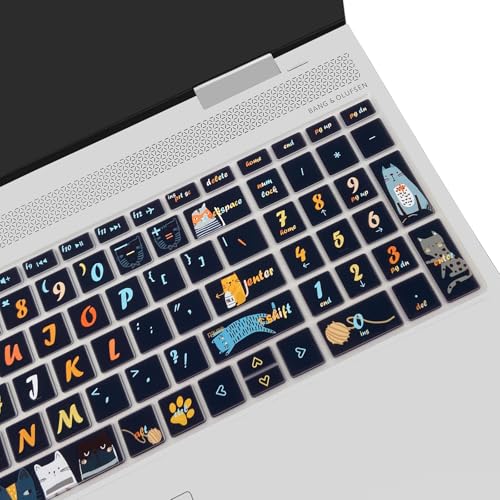 Keyboard Cover for HP Envy x360 15m-bp/bq /2020 2019 HP Pavilion 15/ HP Pavilion x360 15.6” Series/HP Envy 17 17.3" Series/HP Laptop 15t 17t 17-ca0011nr 17-by0040nr, Cat - color: Cat