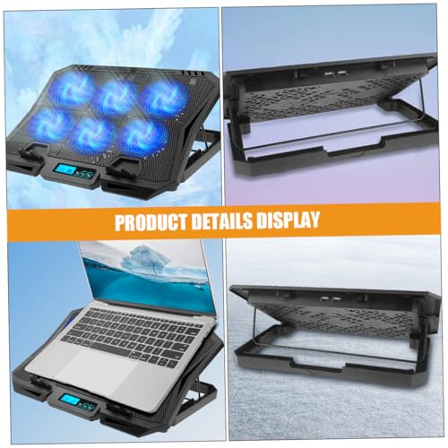 BESPORTBLE 6-inch Laptop Cooling Pad with Adjustable Fan Speed USB-Powered Quiet Cooling Stand for Notebooks Compatible with 15-16 Inch Laptops for Home and Office Use