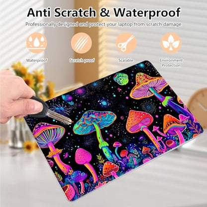 Laptop Skin Sticker Decal 15.6 Inch,12 13 13.3 14 15 15.6 in Laptop Netbook Skins for Notebook,Art Decal Removable Waterproof Scratch Resistant,Universal Vinyl Cover,Colorful Mushroom - color: Colorful Mushroom