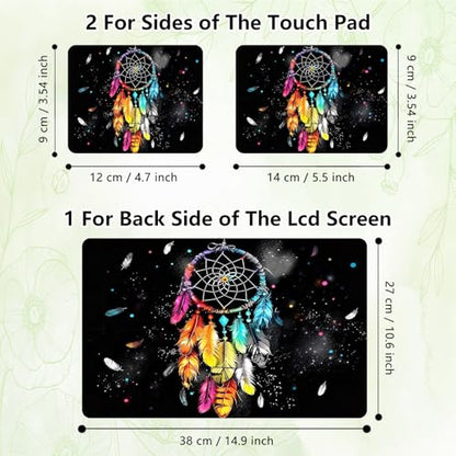 Laptop Skin Sticker Decal, Universal Reusable Vinyl Laptop Cover for 12" 13" 13.3" 14" 15" 15.4" 15.6" Notebook PC, Waterproof Scratch-Resistant with 2 Wrist Pads, Easy to Apply & Remove,Dreamcatchers - color: Dreamcatchers