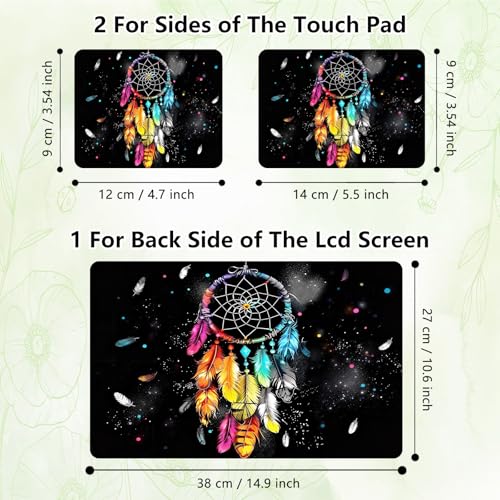 Laptop Skin Sticker Decal, Universal Reusable Vinyl Laptop Cover for 12" 13" 13.3" 14" 15" 15.4" 15.6" Notebook PC, Waterproof Scratch-Resistant with 2 Wrist Pads, Easy to Apply & Remove,Dreamcatchers - color: Dreamcatchers