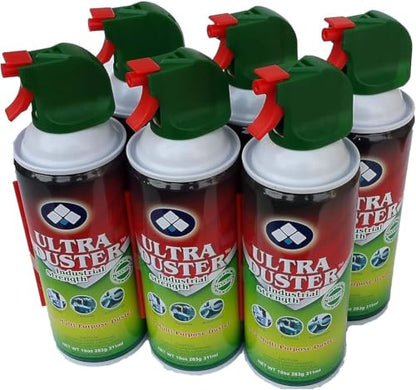 Ultra Duster Compressed Air Cleaner for Electronics, 10 oz., 6-Pack | Removes dust from keyboards, laptops, and office equipment. Bulk pack of 6 cans. - style: 6 Pack
