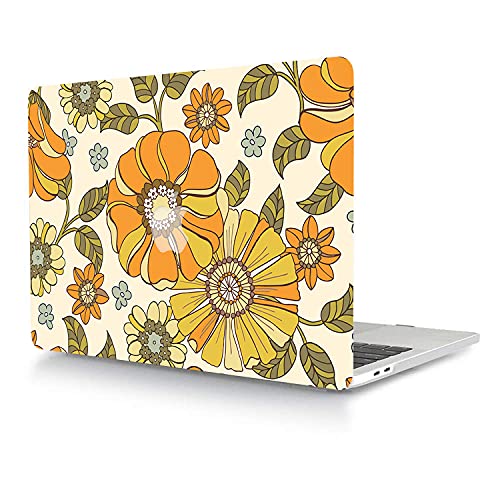Laptop Case Compatible With Old Version MacBook Pro 13 Inch A1278 (2008-2012) With CD-ROM - Plastic Hard Shell Cover & Keyboard Skin - Yellow Flowers - color: 1356 Yellow flowers, size: Pro 13" w/CD-ROM 2008-2012(A1278)