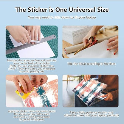 Universal Laptop Skin Sticker with 2 Wrist Pad Skins, Waterproof Scratch Resistant Vinyl Laptop Cover Decal, Cut to Fit for 11–15.6 Inch MacBook HP Dell Lenovo, Gingham Checks - color: Gingham Checks