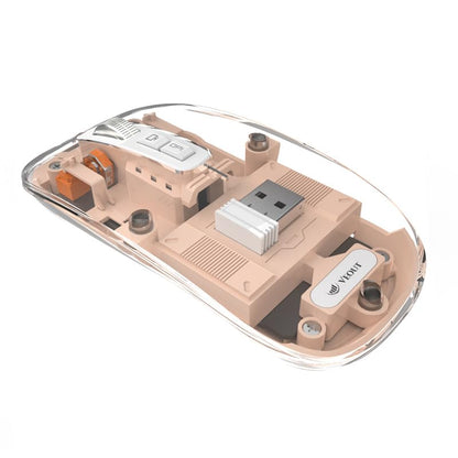 Veout Wireless Bluetooth Mouse, Portable Silent Click Rechargeable Mouse with USB Receiver, 3-Level DPI, Compatible with Laptop, PC, Mac, Tablet, Phone - color: Mouse-Pink