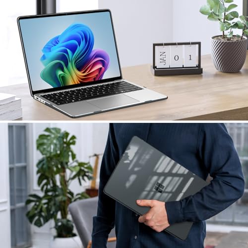 Fintie Case for 13.8 Inch Surface Laptop 8 2026 / Surface Laptop 7 2024 | Hard Shell, Slim Fit, Crystal Black - color: Crystal Black