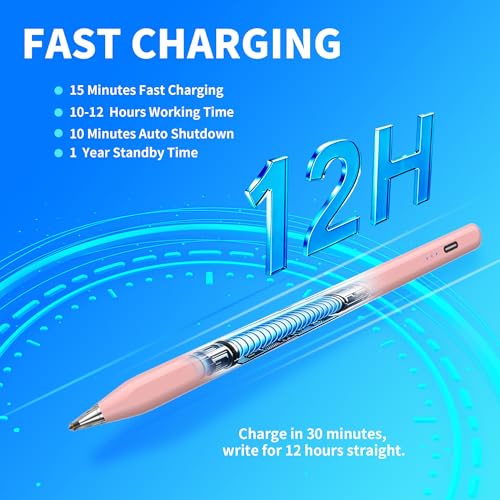 Galaxy Tab A11+ Stylus Pen for Samsung Table A11/A9+/A9 Drawing Stylus for Android Tablets, Precise Writing Pencil,Fast Charging,Auto Sleep,Button on/Off (Pink) - color: pink